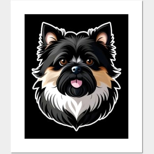 Head affenpinscher dog pet portrait cartoon vector illustration Posters and Art